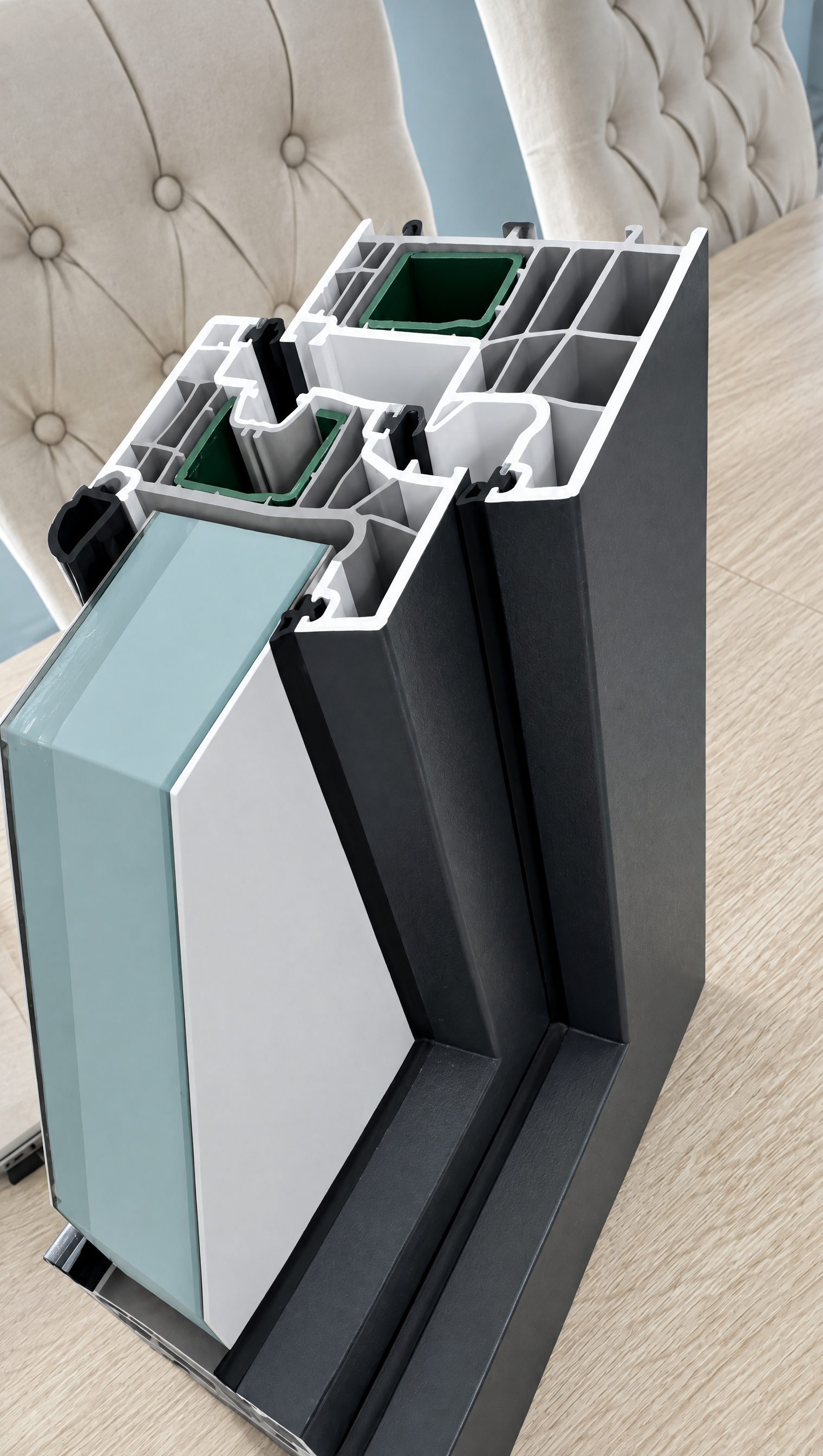 Profil aluminium utilisé pour nos fenêtres, détail 4