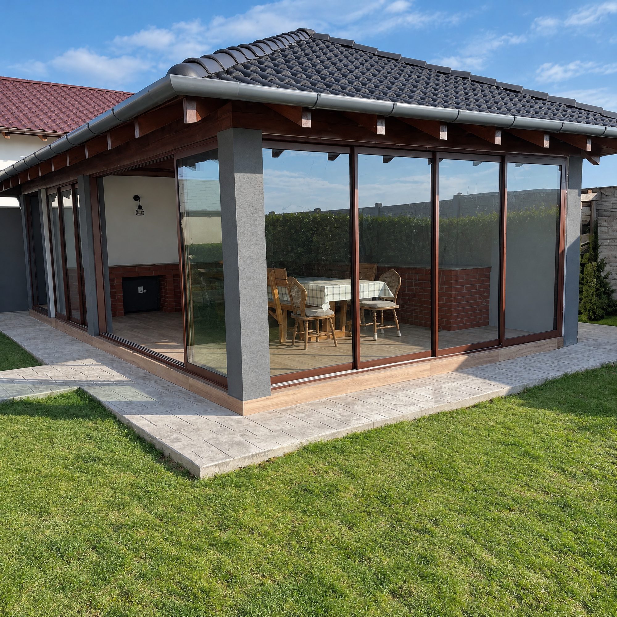 Pergola bioclimatique en aluminium, réalisation 4