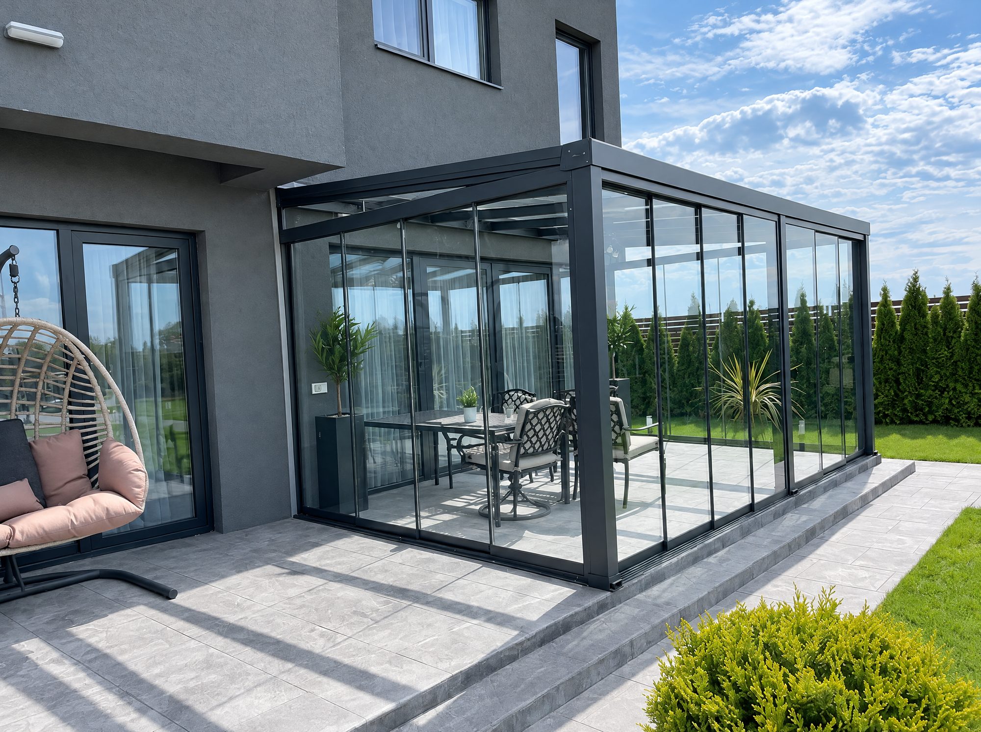 Pergola bioclimatique en aluminium, réalisation 6