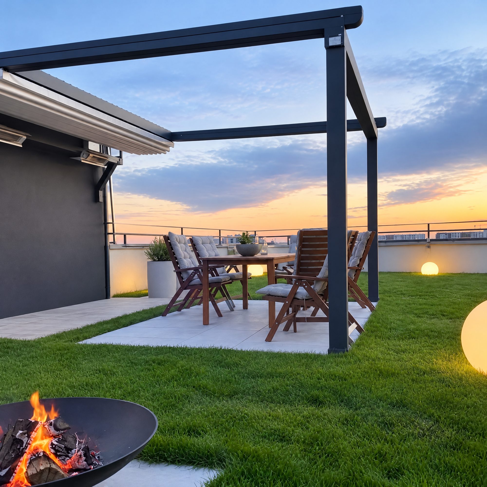 Pergola bioclimatique en aluminium, réalisation 8
