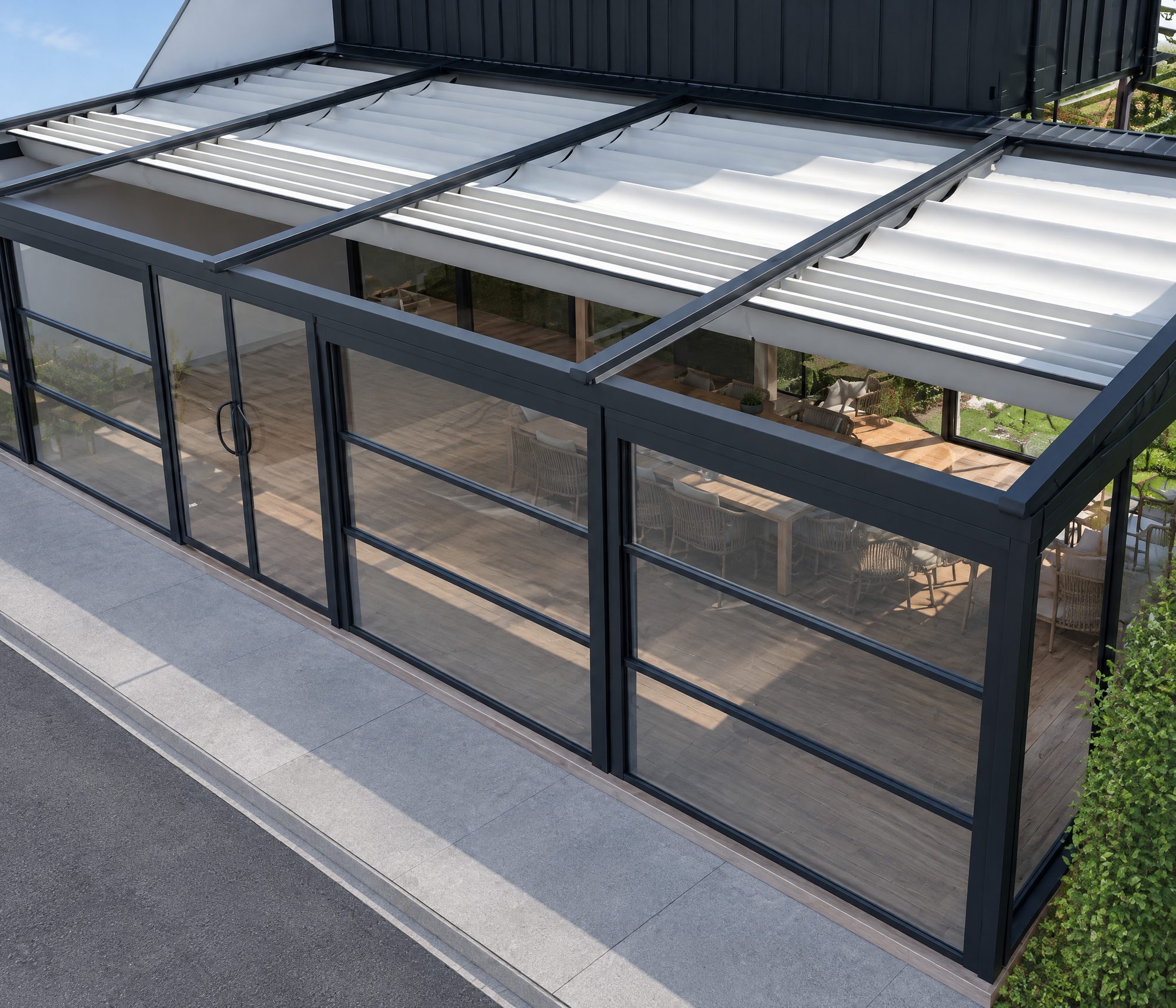 Pergola bioclimatique en aluminium, réalisation 9